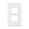 ENERLITES Duplex Receptacle Outlet Metal Wall Plate, 1-Gang, White Matte - color: White Matte, size: Standard Size