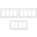 Lutron Claro Light Switch Cover Plate, 4 Gang Wallplate, Rocker Light Switch Cover, Screwless Plate For Outlets, Gloss, CW-4-WH-3, White, 3 Pack - color: White, size: 3 Pack
