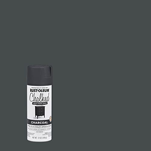 Rust-Oleum Chalked All-in-One Ultra Matte Charcoal Spray Paint - color: Charcoal, size: 12 Ounce (Pack of 6)