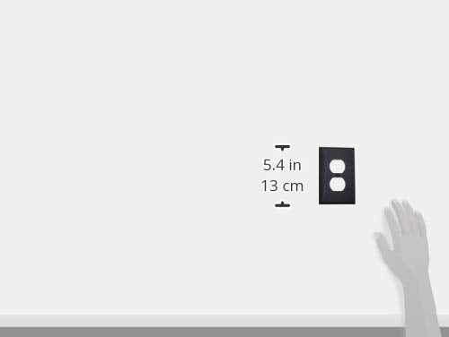 Leviton 1-Gang, 1-Duplex, Midway Nylon Wallplate, Midway Size, 1 Pack, PJ8-E, Black - color: Black, size: 1 Pack