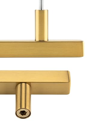 Goldenwarm 10 Pack 5 Inch Gold Cabinet Handles Brushed Brass Kitchen Pulls - color: Gold, size: 5 Inch Hole Center