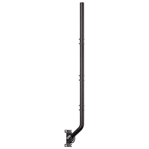 53" Heavy Duty Adjustable Antenna Wall Mount – Iron Spray Paint J-Pole Solid Mast Bracket for Starlink (Adapter Required), TV Antennas, Weather Stations – 1.38" OD Pivot Base (Black) - color: 53‘’ Long Wall Mount Black