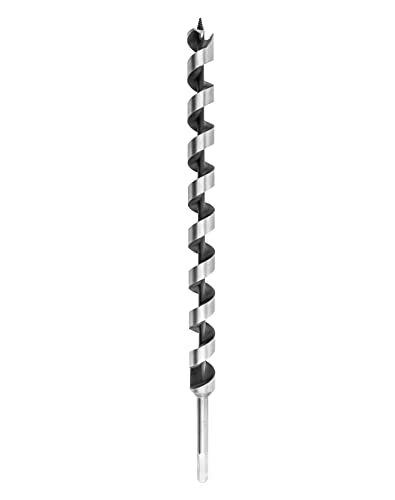 QWORK Auger Drill Bit for Wood, 7/8 Inch Diameter x 16 Inch Length, 3/8-Inch Hex Shank, Long Drill Bits - size: 7/8 x 16 inch
