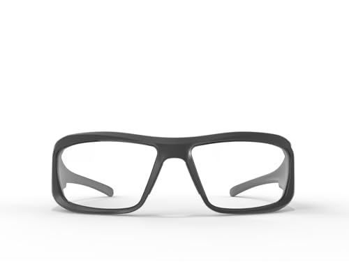 EDGE Brazeau Safety Glasses, Non-Slip, Impact/Scratch Resistant, 99.9% UV Protect, ANSI Z87 Rated - color: Black Frame
