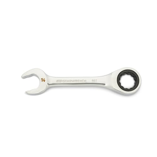 GEARWRENCH 14mm 90-Tooth 12 Point Stubby Combination Ratcheting Wrench | 86844 - style: 14mm