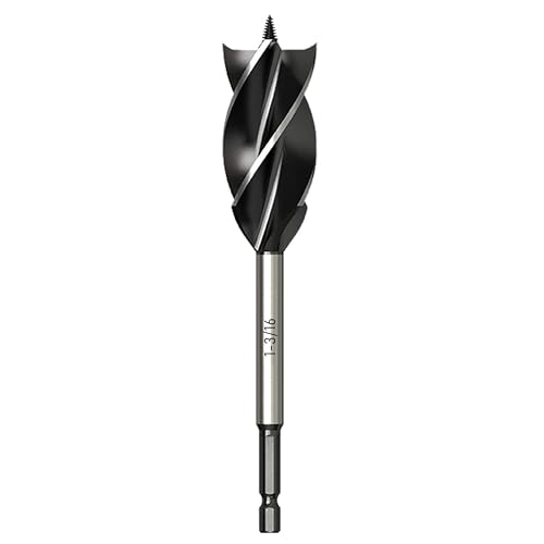 Wood Drill Bit 1-3/16 in. x 6-1/2 in. Auger Drill Bits for Wood with 1/4 Inch Quick Change Hex Shank - size: 1-3/16 Inch