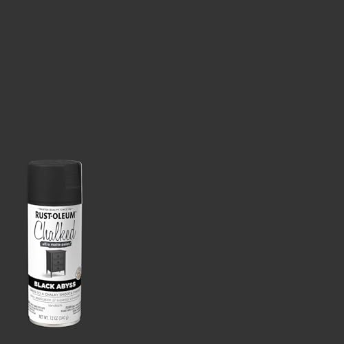 Rust-Oleum Chalked Ultra Matte Black Abyss Spray Paint - color: Black Abyss, size: 12 Ounce (Pack of 6)