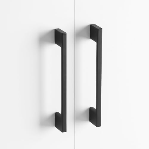 10 Pack 3-3/4 Inch(96mm) Cabinet Pulls Matte Black Kitchen Cabinet Handles Zinc Alloy Drawer Pulls Solid Cabinet Hardware - color: Matte Black, size: 3-3/4'' Hole Center(96mm)