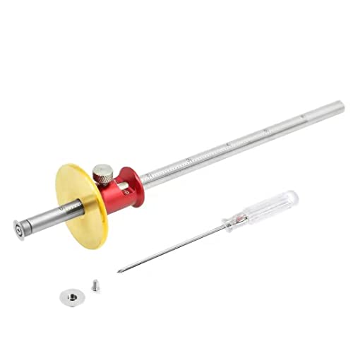 YOSELIN Wheel Marking Gauge Reader Window 8 Inch | Wood scribe layout with dual fixed cutters. Easy read scale eliminates bend-down guesswork. Speeds cabinet project workflow. - color: Red