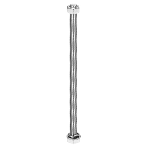 MECCANIXITY M10 x 210mm 304 Stainless Steel Hex Head Screws Bolts, Nuts, Flat & Lock Washers Assortment Kit, Fully Threaded, Bright Finish for Home, Electronic, Machine, 1 Sets - size: M10 x 210mm