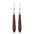 HARFINGTON 2pcs Palette Knife Painting Tool 1.46" x 0.63" Stainless Steel Art Spatula Pallet Knives Scrapers Tools with Plastic Handle for Acrylic Oil Canvas Mixing Spreading, Red/Silver - size: 1.46" x 0.63"