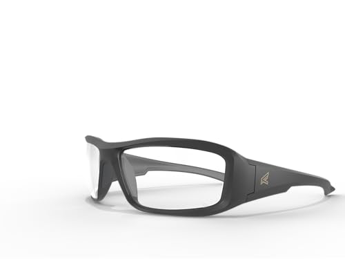 EDGE Brazeau Safety Glasses, Non-Slip, Impact/Scratch Resistant, 99.9% UV Protect, ANSI Z87 Rated - color: Black Frame
