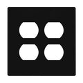 ENERLITES Screwless Double Duplex Outlet Covers Wall Plate, 1 Pack, Black - color: Black, size: Screwless