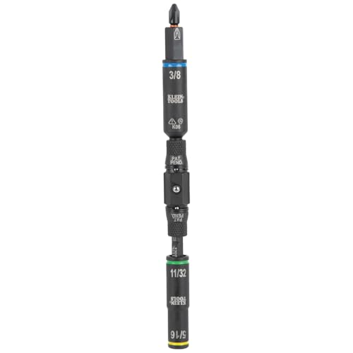 Klein Tools 32528HD KNECT 10-in-1 Impact-Rated Driver, Multi-Bit Screwdriver/Nut Driver with Deep-Well Flip Socket Sizes for Plumbing and HVAC - size: 10-in-1