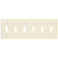 ENERLITES Six Gang Light Switch Wall Plate, Toggle Switch Plate, Glossy, 6-Gang Mid-Size 4.88" x 12.22", Unbreakable Polycarbonate Thermoplastic, 8816M-LA, Light Almond - color: Light Almond, size: Mid-Size