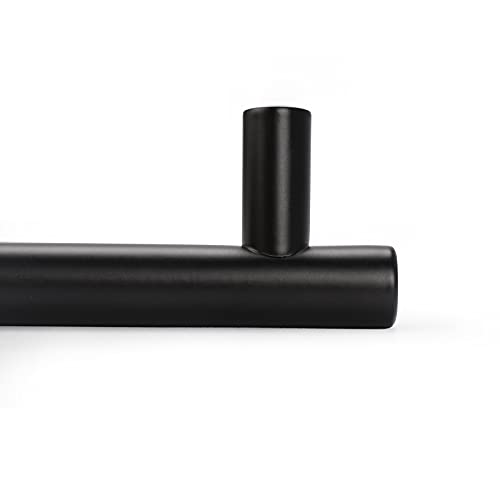 Probrico 30 Pack| 6 Inch Black Cabinet Handles with 3-1/2 Inch Hole Center Stainless Steel Cabinet Pulls Round T Bar Kitchen Cabinet Hardware Door Handles, Drawer Dresser Pulls，90mm Hole Centers - color: Black, size: hole center 3-1/2"