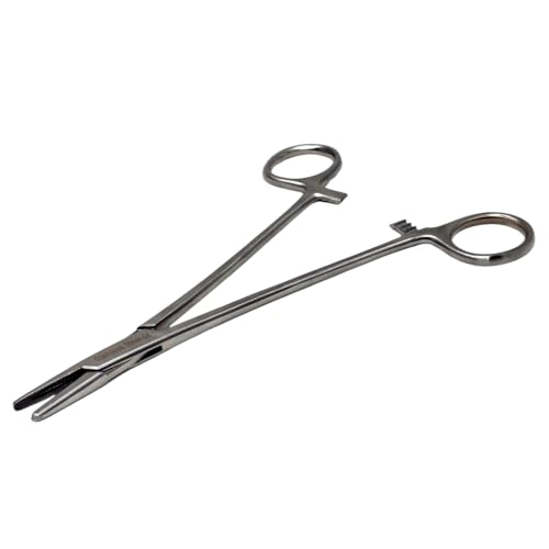 Mayo Hegar Needle Holder Driver with Cross Serrated Jaws Made of Stainless Steel Comes in Multi Position Locking Mechanism Clamping Pliers (7 Inch) - size: 7 Inch