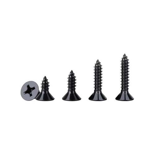 620 Pcs M3 Wood Screws Kit, Phillips Flat Head Small Screw Set - color: Black, size: #4--620PCS