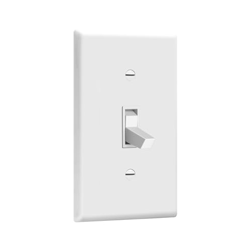 ENERLITES 3-Way Toggle Light Switch with Wall Plate Cover, 5 Pack, White - color: White, size: Switch with Wall Plate