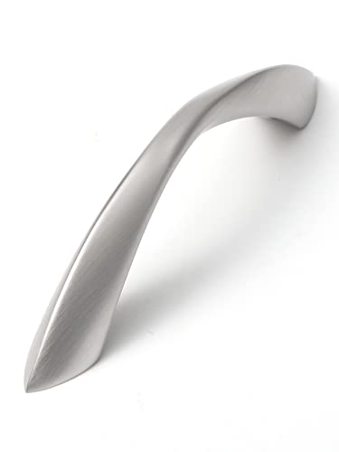 10 Pack Brushed Nickel Cabinet Pulls 3 Inch Arch Twisted Silver Handles Drawer Kitchen Cupboard Bathroom Dresser Cabinet Hardware Zinc Alloy - color: Brushed Nickel, size: 3 Inch Hole Centers