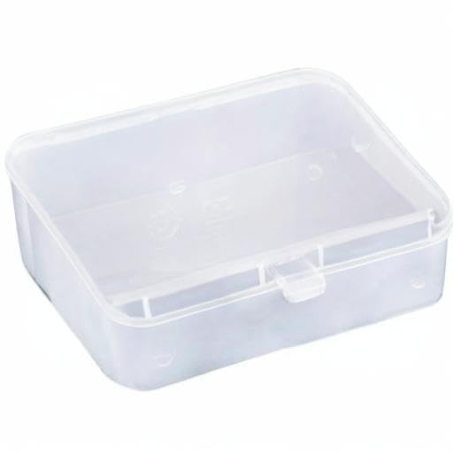 AKOAK Clear Polypropylene Rectangle Mini Storage Containers Box with Hinged Lid for Accessories,Crafts,Learning Supplies,Screws,Drills,Battery,Pack of 4 (3.46" x 2.24" x 1.18") - size: 3.46" x 2.24" x 1.18"