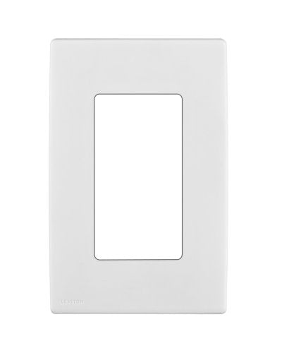 Leviton Renu One-Gang Screwless Snap-On Wallplate, REWP1-WW, White on White - color: White on White, size: 1 Gang