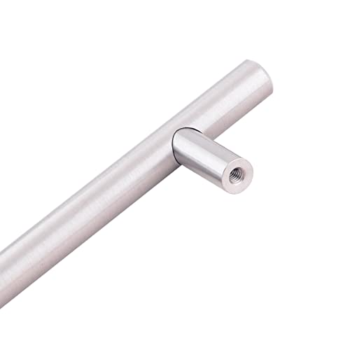 Amazon Basics Euro Bar Cabinet Handles, Drawer Pulls, Kitchen Cabinet Hardware, 5.38-inch Length, 3-inch Hole Center, 1/2-inch Diameter, Satin Nickel, 25-Pack - color: Satin Nickel, size: 5.38 in Length (3 in Hole Center)