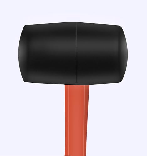 12 oz Rubber Mallet Hammer with Shock-absorbing Fibre Handle Soft Blow Tasks without Damage Double-Faced Soft Mallet for Camping, Flooring, Tent Stakes, Woodworking (12 oz)