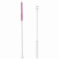 Straw Cleaner Brush, Reusable Metal Handles Straw Cleaner Brush Extra Long for Stanley Mug 40, 30, 20 oz, 10mm Wide for Sippy Cup, Water Bottle and Tubes - color: Clear+Pink