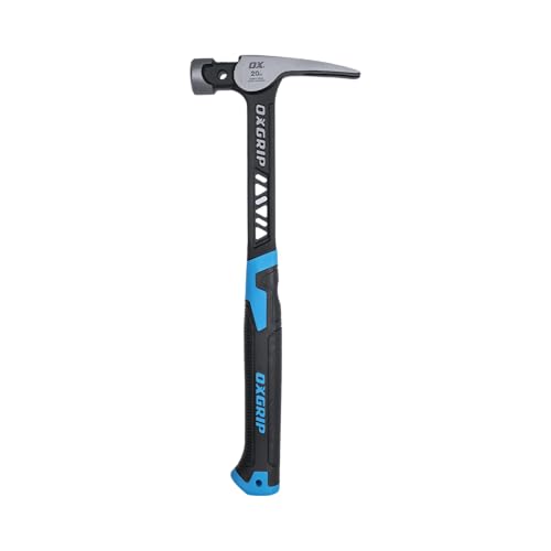 OX Ultrastrike 20oz Anti Vibe Framing Claw Hammer, Martillo de Construccion - size: 20-oz, Smooth Face