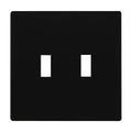 ENERLITES Screwless Double Toggle Light Switch Wall Plate Cover, Black - color: Black, size: Screwless