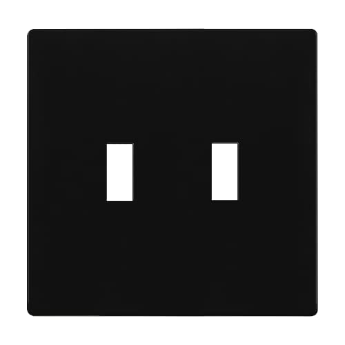ENERLITES Screwless Double Toggle Light Switch Wall Plate Cover, Black - color: Black, size: Screwless