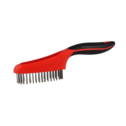 Red Devil 4162 Soft Grip Stainless Steel Wire Brush, 10", Steel - size: 10 inches