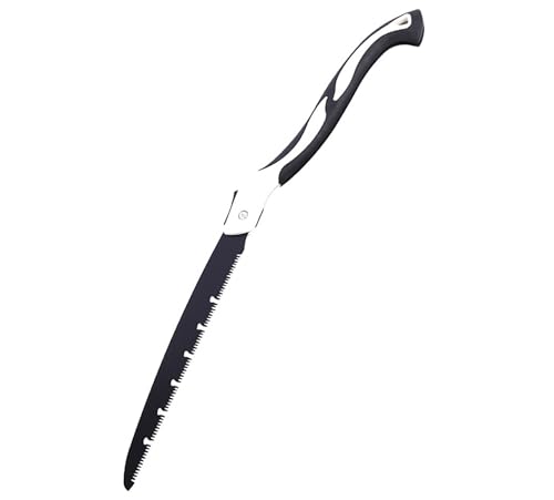 Folding Saw with Rubber Handle, 27.5 Inch Manganese Steel SK-5 Blade Pruning Saw for Hunting, Gardening, Camping and Trimming (blade 31cm) - size: blade 31cm