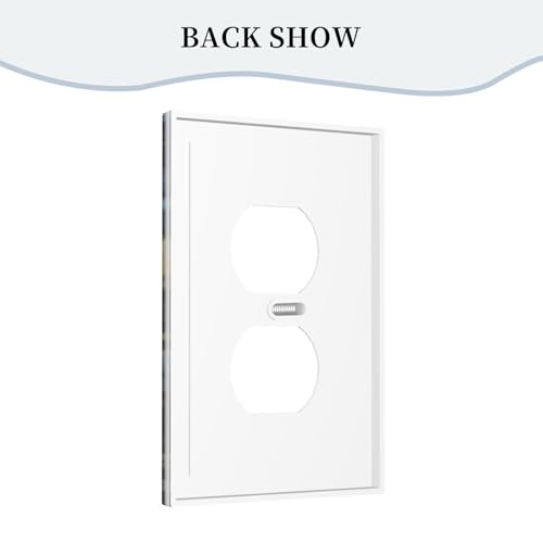 Art Moonlit Garden Duplex Outlet Cover Plate - color: Moon Flowers, size: 1 Gang Duplex/5x3 IN