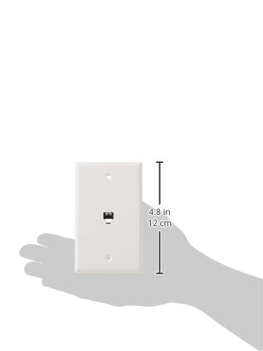 Leviton Standard Telephone Wall Jack, 6P4C, Screw Terminals, 40249-W, White - size: Leviton