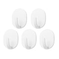 lightstar 5 Pcs Adhesive Plastic Hooks - Wall Hooks for Hanging, Drill-Free, Seamless - Kitchen Bathroom - 60 * 45 * 34 mm, White (for 3.5 LB) - color: For 3.5 LB