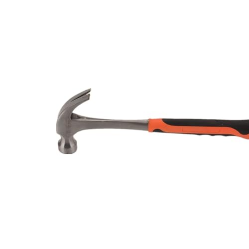 FLZOSPER 20oz Claw Hammer with Smooth Face & Shock-absorbing Leather Long Handle Straight Rip Claw