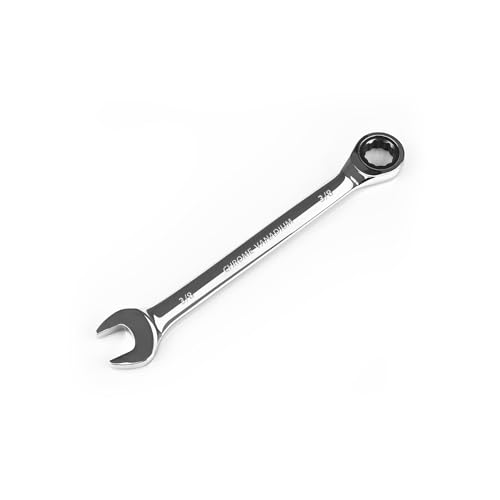 Egofine 3/8 inch Ratcheting Combination Wrench SAE, Industrial Grade Gear Spanner with 12-Point Design, 72-Tooth Ratchet, Chrome Vanadium Steel - size: 3/8"