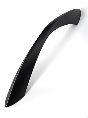 Black Cabinet Pulls 3-3/4 Inch Arch Twisted Matte Black Handles Drawer Kitchen Cupboard Bathroom Dresser Cabinet Hardware Zinc Alloy 10 Pack - color: Black, size: 3.75 inch Hole Centers