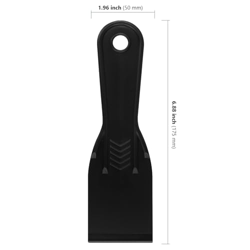 HAKZEON 50 PCS Plastic Putty Knife, 2 Inch Black Drywall Scraper, Flexible Spreader Spackle Tool for Spackling Patching - color: 50 Pcs Black, size: 2 Inch