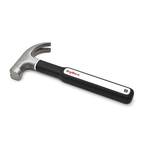 Big Horn 15153 8 Oz Mini Claw Hammer with Rubber Coated Handle & Magnetic Nail Starter