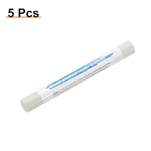 HARFINGTON 5pcs Wood Filler Sticks Wooden Wax Touch Up Furniture Repair Crayons for Scratch Hole Wood, Steel Gray - color: Steel Gray
