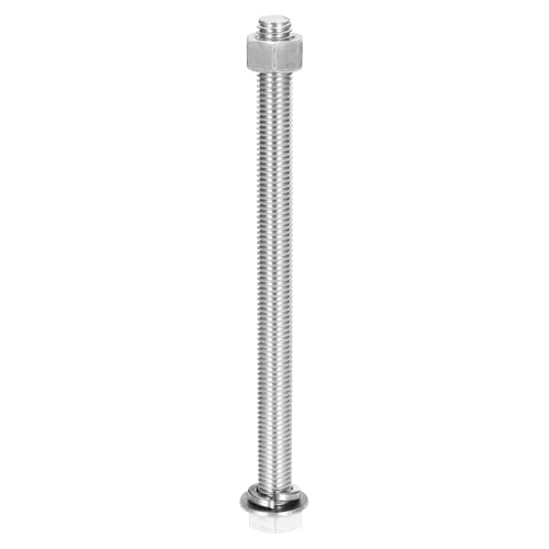 MECCANIXITY M12 x 170mm 304 Stainless Steel Hex Head Screws Bolts, Nuts, Flat & Lock Washers Assortment Kit, Fully Threaded, Bright Finish for Home, Electronic, Machine, 1 Sets - size: M12 x 170mm