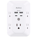 Addtam 5-Outlet Extender Surge Protector, Multi Plug Wall Outlet with 4 USB Wall Charger(2 USB C Ports), Outlet Splitter Power Strip for Home Office Dorm Room Essentials, Plug Extension Outlet 1800J - size: 2c2a