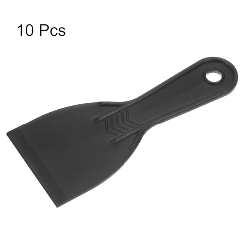 HARFINGTON 10pcs Putty Scraper 3" Width 6mm Thin Flexible Plastic Putty Knives for Taping Drywall Spreading Painting Wall Scratching - color: Black, size: 3"