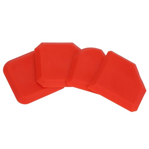 Caulking Tool Kit, 4Pcs Silicone Applicator Tool, Portable Sealant Scraper, Caulk Remover Tool Set for Glass Glue Smoothing Finishing Cleaning Sealing, Easy to Use, Red