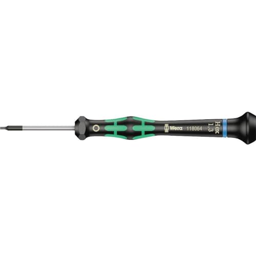 Wera 05118074001 Kraftform Micro 2054 Hexagon Electronics Precision Screwdriver, 0.05mm Head, 40mm Blade Length - size: Hexagon 0.05mm Head, 40mm Blade