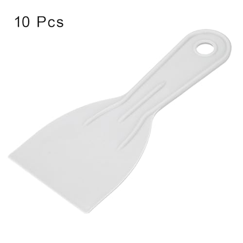 HARFINGTON 10pcs Putty Scraper 3" Width 2mm Thin Flexible Plastic Putty Knives for Taping Drywall Spreading Painting Wall Scratching Gray - size: 3"