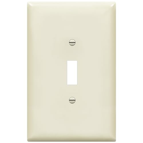 ENERLITES Toggle Light Switch Wall Plate, Gloss Finish, Jumbo Switch Cover, Oversized 1-Gang 5.5" x 3.5", Unbreakable Polycarbonate Thermoplastic, 8811O-LA, Light Almond - color: Light Almond, size: Over-Size